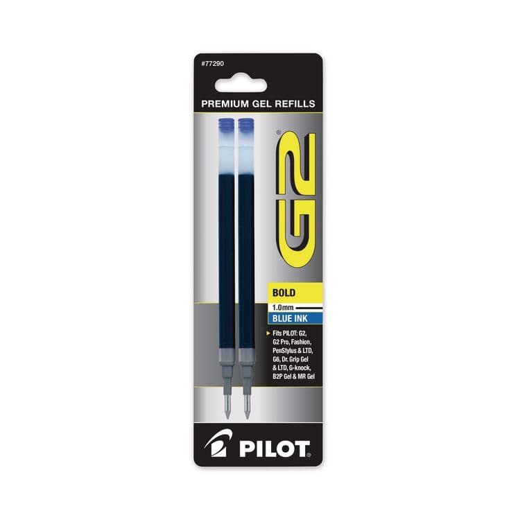 PILOT CORP. OF AMERICA Refill for Pilot G2 Gel Ink Pens, Bold Conical Tip, Blue Ink, 2/Pack (PIL77290PK)