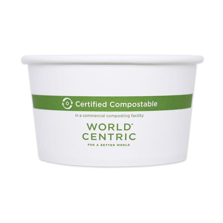WORLD CENTRIC Paper Bowls, 12 oz, 4.5" Diameter x 2.5" h, White, 500/Carton (WORBOPA12)