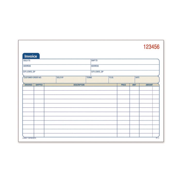 CARDINAL BRANDS . Multipart General-Purpose Invoice Pad, Two-Part Carbonless, 7.94 x 5.56, 50 Forms Total (ABFDC5840) thumbnail 2
