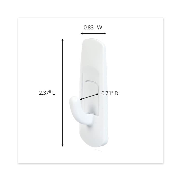 3M/COMMERCIAL TAPE DIV. Small Utility Hooks, Plastic, White, Supports 1 lb, 6/Pack (MMM70005128379) thumbnail 2