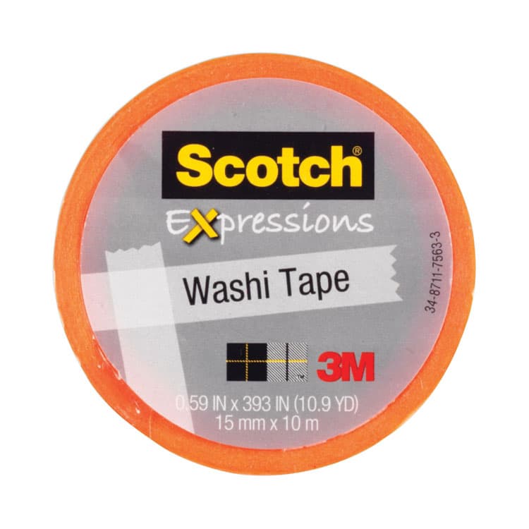 3M/COMMERCIAL TAPE DIV. Expressions Washi Tape, 1.25" Core, 0.59" x 32.75 ft, Orange (MMM70005188787)