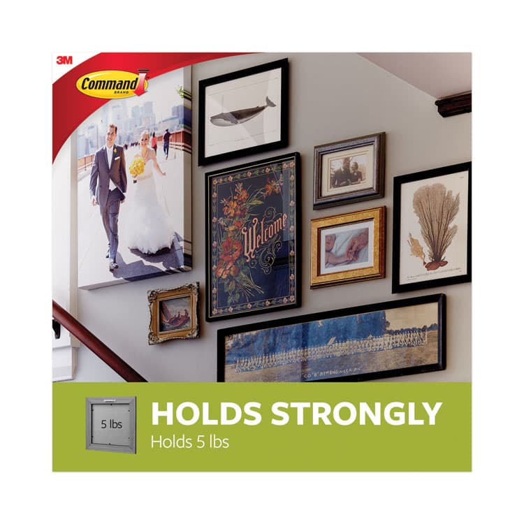 3M/COMMERCIAL TAPE DIV. Universal Picture Hanger, Large, Silver, 5 lb Capacity, 1 Hanger and 4 Strips (MMM70006903739) thumbnail 3