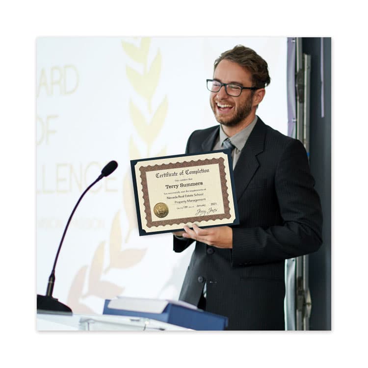 COSCO Ready-to-Use Certificates, Completion, 11 x 8.5, Ivory/Brown/Gold Colors with Brown Border, 6/Pack (COS930400) thumbnail 2