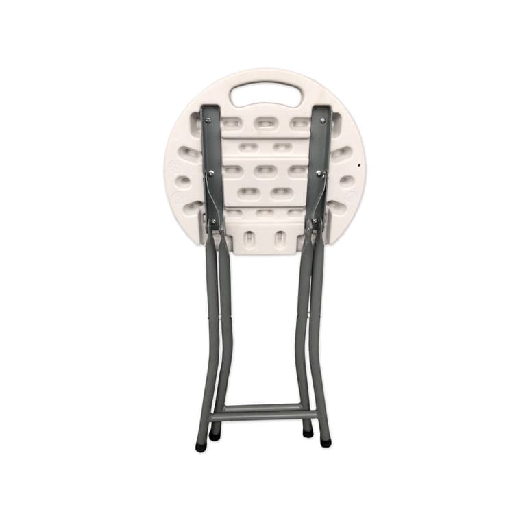 ICEBERG ENTERPRISES Rough n Ready Folding Stool, Backless, Supports Up to 300 lb, 18" Seat Height, White Seat, Charcoal Base, 4/Carton (ICE64563) thumbnail 2