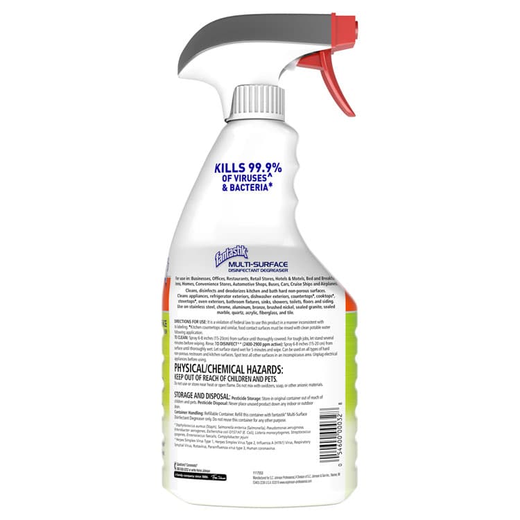 SC JOHNSON Multi-Surface Disinfectant Degreaser, Herbal, 32 oz Spray Bottle, 8/Carton (SJN311836) thumbnail 4