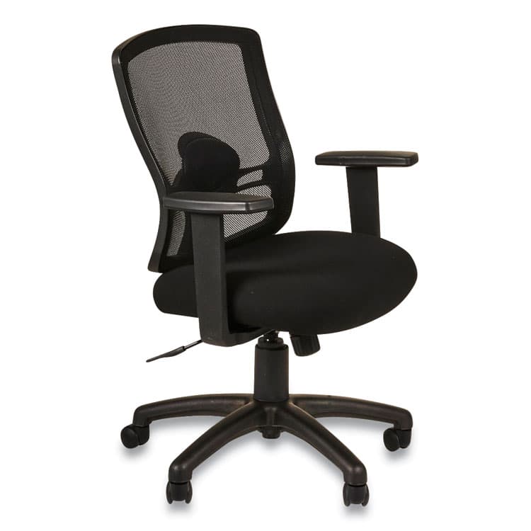 ALERA Alera Etros Series Mesh Mid-Back Petite Swivel/Tilt Chair, Supports Up to 275 lb, 17.71" to 21.65" Seat Height, Black (ALEET4017B)