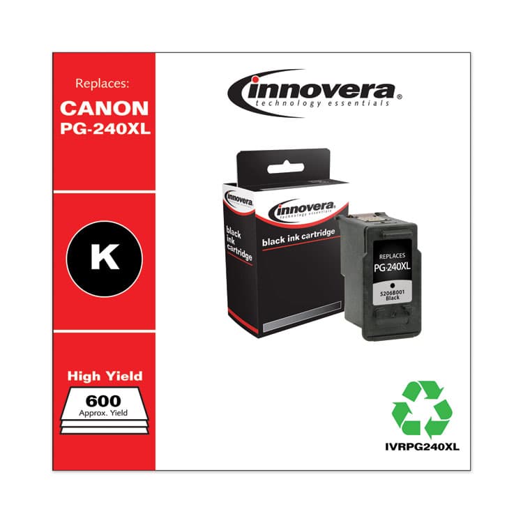INNOVERA Remanufactured Black High-Yield Ink, Replacement for PG-240XL (5206B001), 300 Page-Yield (IVRPG240XL) thumbnail 2