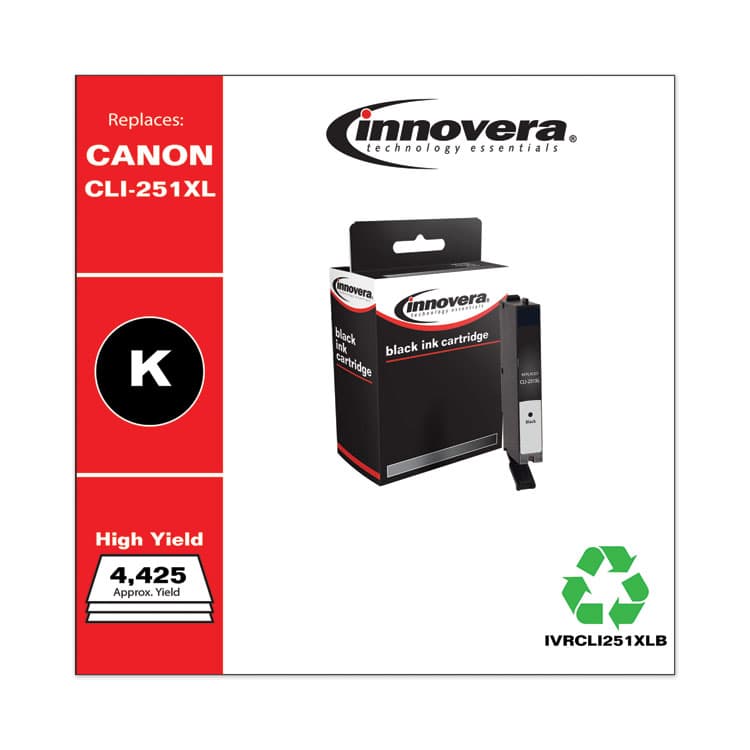 INNOVERA Remanufactured Black High-Yield Ink, Replacement for CLI-251XL (6448B001), 4,425 Page-Yield (IVRCLI251XLB) thumbnail 2