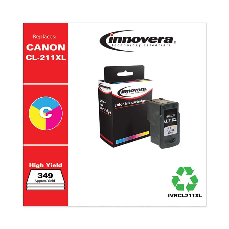 INNOVERA Remanufactured Tri-Color High-Yield Ink, Replacement for CL-211XL (2975B001), 349 Page-Yield (IVRCL211XL) thumbnail 2
