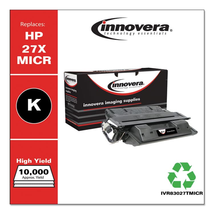 INNOVERA Remanufactured Black High-Yield MICR Toner, Replacement for 27XM (C4127XM), 6,000 Page-Yield (IVR83027TMICR) thumbnail 2