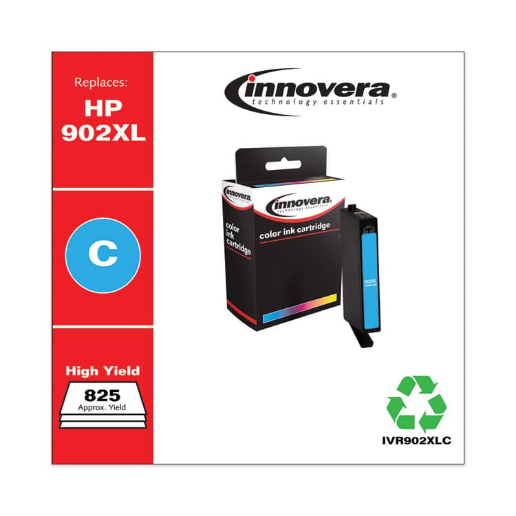 INNOVERA Remanufactured Cyan High-Yield Ink, Replacement for 902XL (T6M02AN), 825 Page-Yield (IVR902XLC) thumbnail 2