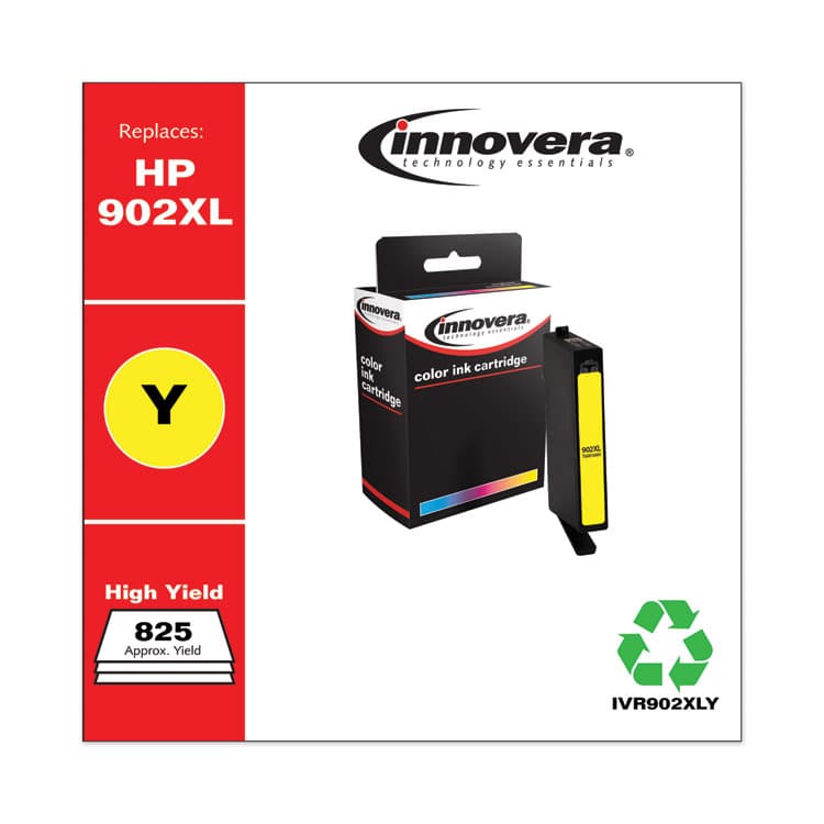 INNOVERA Remanufactured Yellow High-Yield Ink, Replacement for 902XL (T6M10AN), 825 Page-Yield (IVR902XLY) thumbnail 2