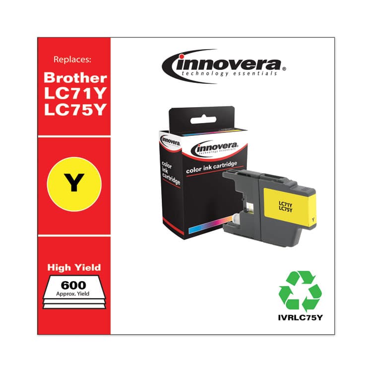 INNOVERA Remanufactured Yellow High-Yield Ink, Replacement for LC75Y, 600 Page-Yield (IVRLC75Y) thumbnail 2