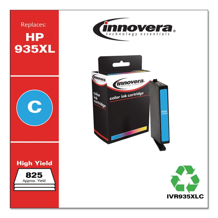 INNOVERA Remanufactured Cyan High-Yield Ink, Replacement for 935XL (C2P24AN), 825 Page-Yield (IVR935XLC) thumbnail 2