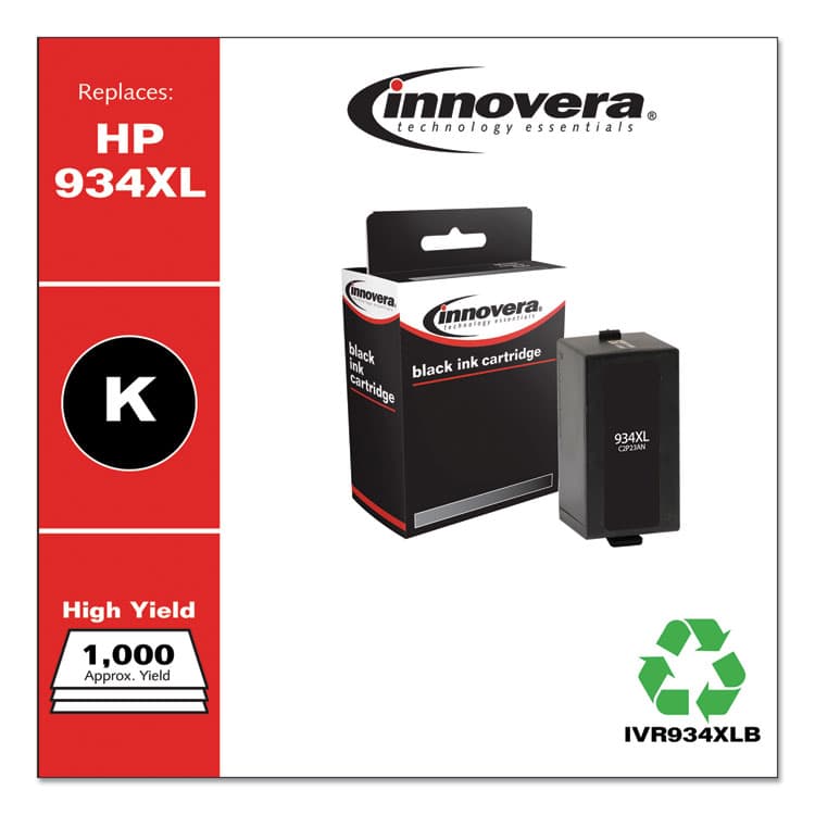 INNOVERA Remanufactured Black High-Yield Ink, Replacement for 934XL (C2P23AN), 1,000 Page-Yield (IVR934XLB) thumbnail 2