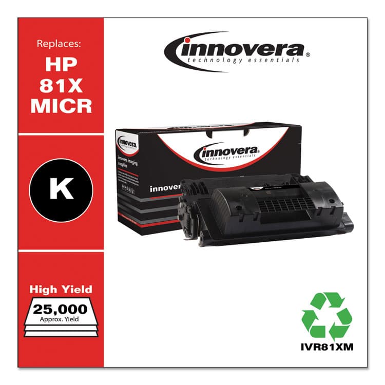 INNOVERA Remanufactured Black High-Yield MICR Toner, Replacement for 81XM (CF281XM), 25,000 Page-Yield (IVR81XM) thumbnail 2