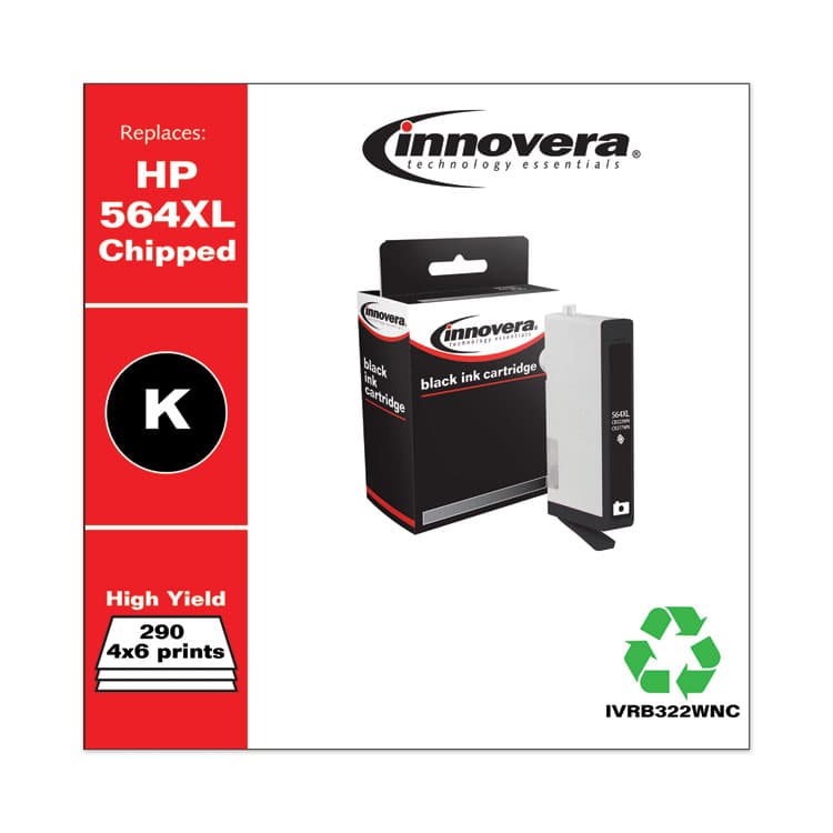 INNOVERA Remanufactured Photo Black High-Yield Ink, Replacement for 564XL (CB322WN), 290 Page-Yield (IVRB322WNC) thumbnail 2