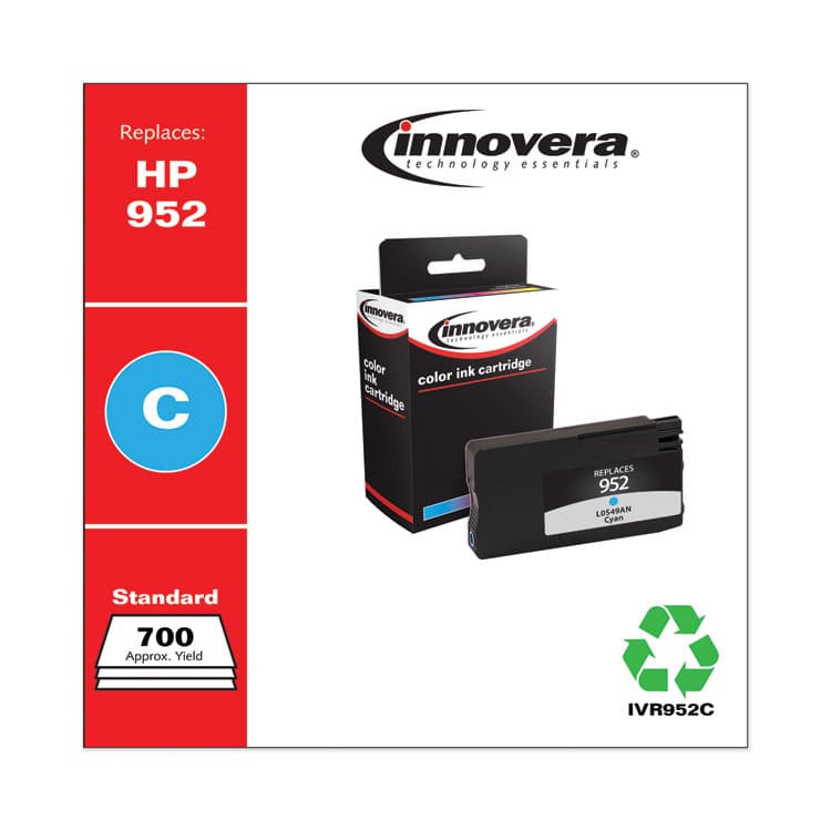 INNOVERA Remanufactured Cyan Ink, Replacement for 952 (L0S49AN), 700 Page-Yield (IVR952C) thumbnail 2