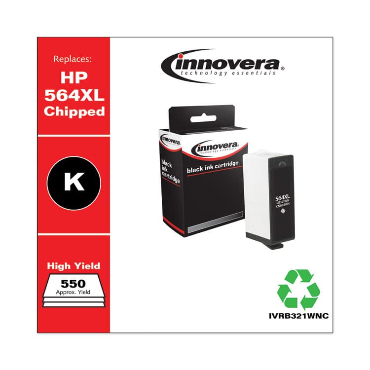 INNOVERA Remanufactured Black High-Yield Ink, Replacement for 564XL (CB321WN), 550 Page-Yield (IVRB321WNC) thumbnail 2