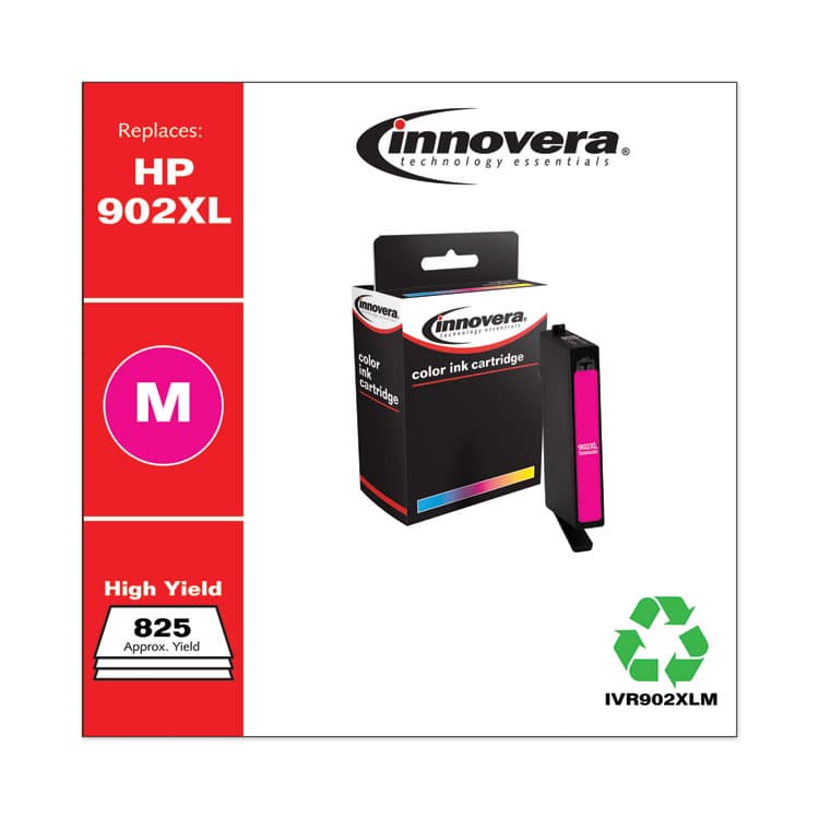 INNOVERA Remanufactured Magenta High-Yield Ink, Replacement for 902XL (T6M06AN), 825 Page-Yield (IVR902XLM) thumbnail 2