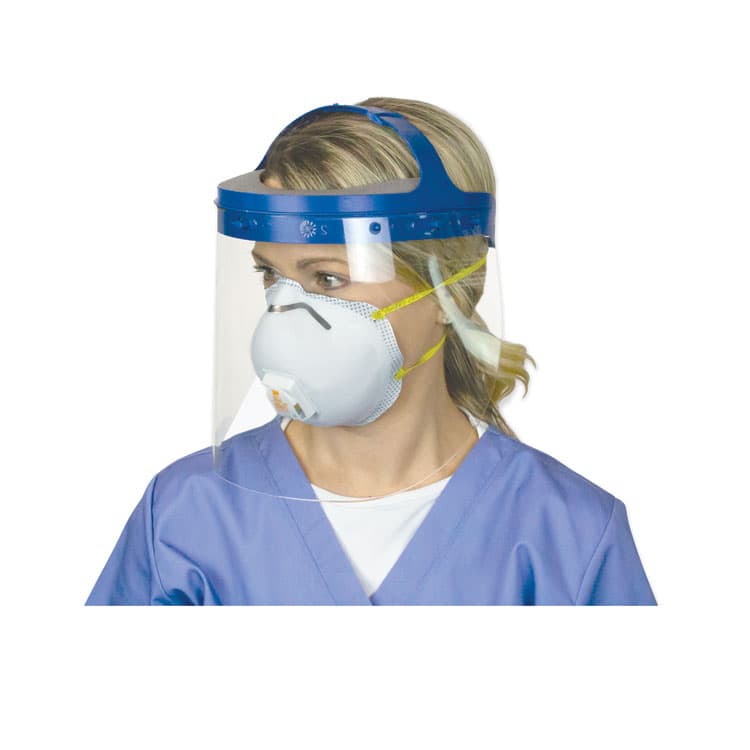 SUNCAST CORPORATION Fully Assembled Full Length Face Shield with Head Gear, 16.5 x 10.25 x 11, Clear/Blue, 16/Carton (SUAHGASSY16) thumbnail 4