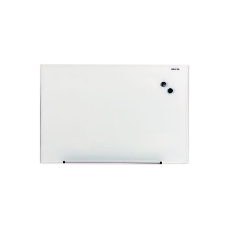 UNIVERSAL OFFICE PRODUCTS Frameless Magnetic Glass Marker Board, 36" x 24", Translucent Frost Surface (UNV43202)