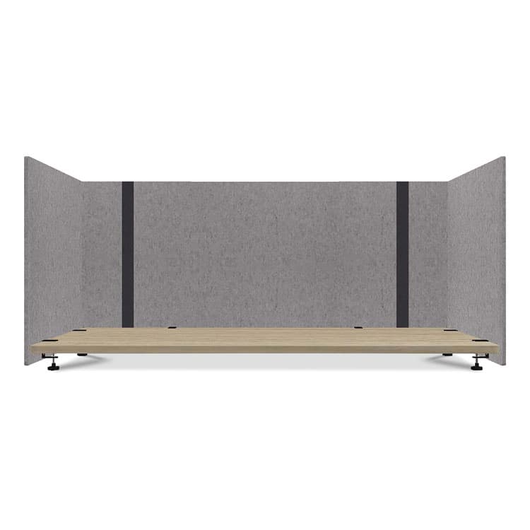 LUMEAH Adjustable Desk Screen with Returns, 48 to 78 x 29 x 26.5, Polyester, Gray (GN1LUAD48301G)