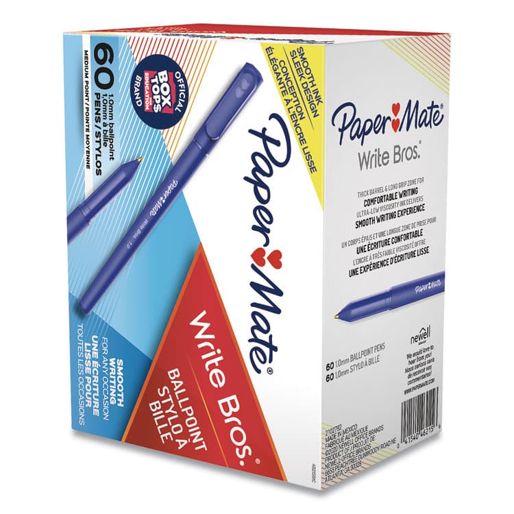 SANFORD Write Bros. Ballpoint Pen Value Pack, Stick, Medium 1 mm, Blue Ink, Blue Barrel, 60/Pack (PAP4621501C) thumbnail 3