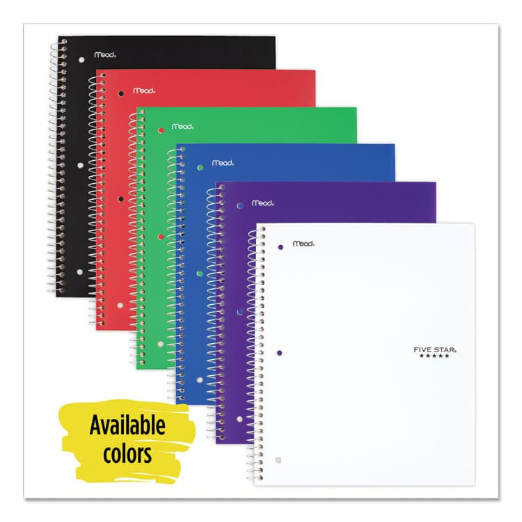 MEAD PRODUCTS Wirebound Notebook, 5-Subject, Wide/Legal Rule, Randomly Assorted Cover Color, (200) 10.5 x 8 Sheets (MEA51016) thumbnail 2