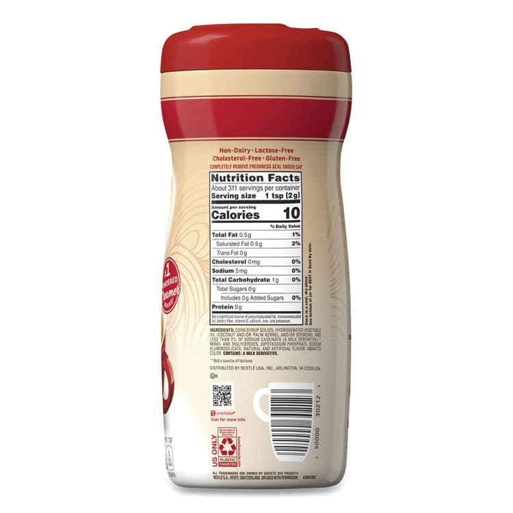 NESTLE Non-Dairy Powdered Creamer, Original, 22 oz Canister, 12/Carton (NES30212CT) thumbnail 3