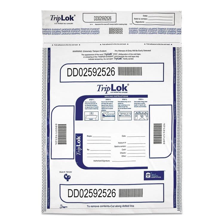 CONTROLTEK Deposit Bag, Plastic, 12" x 16", White, 100/Pack (CNK585043)