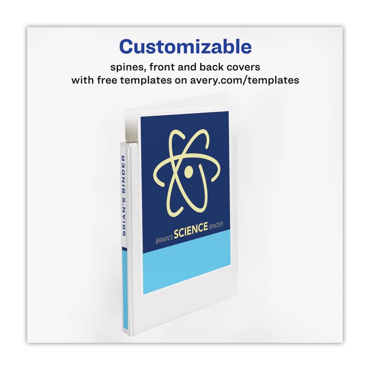 AVERY PRODUCTS CORPORATION Heavy-Duty Non Stick View Binder with DuraHinge and Slant Rings, 3 Rings, 3" Capacity, 11 x 8.5, White, 2/Pack (AVE79791) thumbnail 3