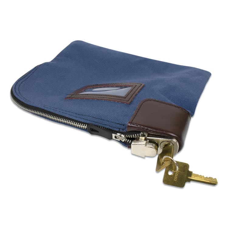 CONTROLTEK Fabric Deposit Bag with Locking Zipper, Nylon, 8.5" x 1" x 11", Blue (CNK530980)