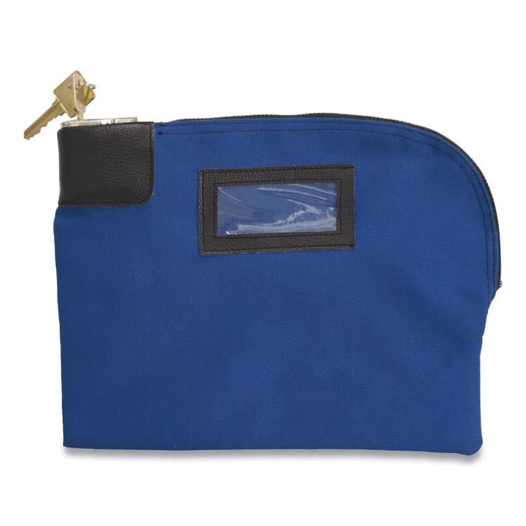 CONTROLTEK Fabric Deposit Bag with Locking Zipper, Canvas, 8.5" x 1" x 11", Blue (CNK530312)