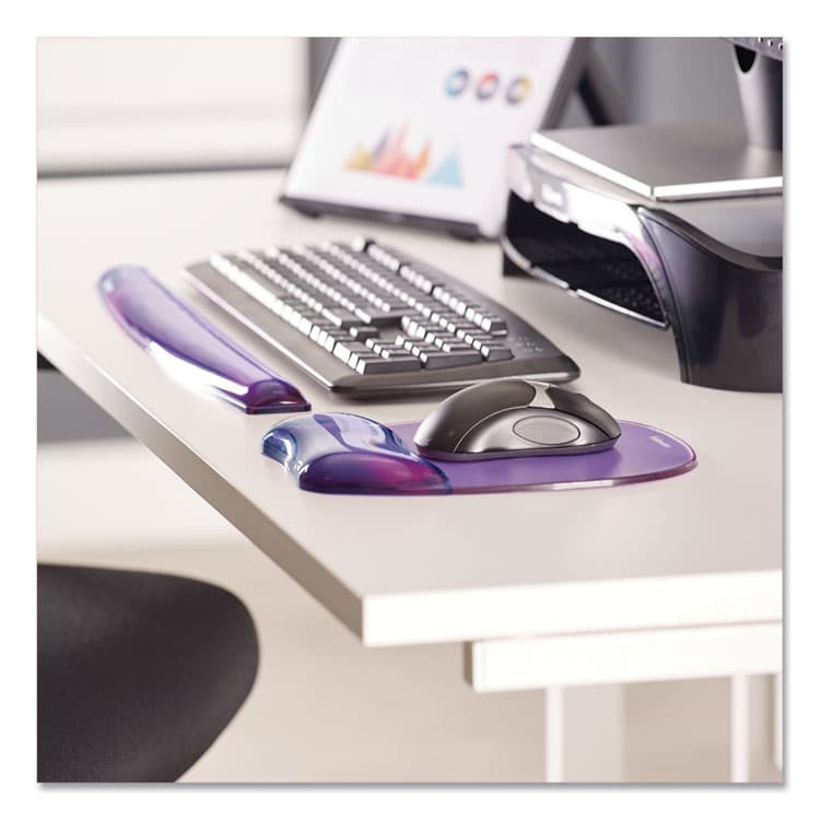 FELLOWES MFG. CO. Gel Crystals Mouse Pad with Wrist Rest, 7.87 x 9.18, Purple (FEL91441) thumbnail 4