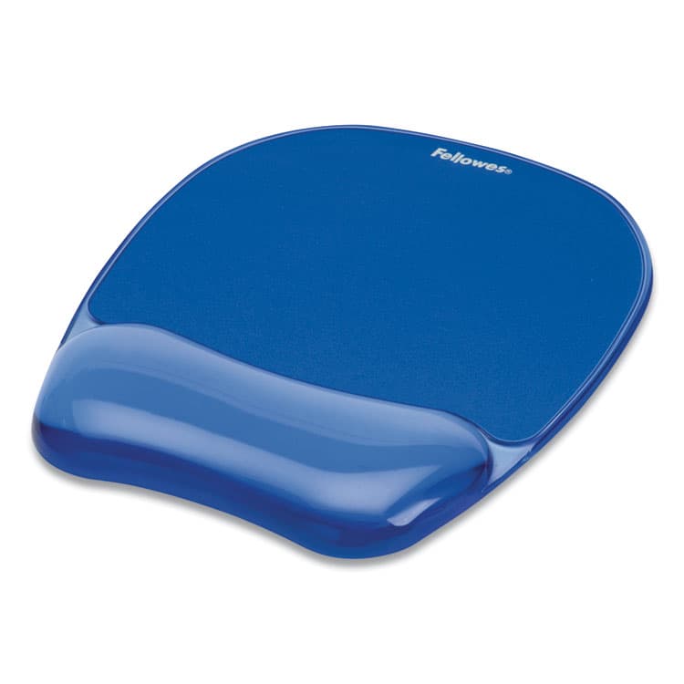 FELLOWES MFG. CO. Gel Crystals Mouse Pad with Wrist Rest, 7.87 x 9.18, Blue (FEL91141)