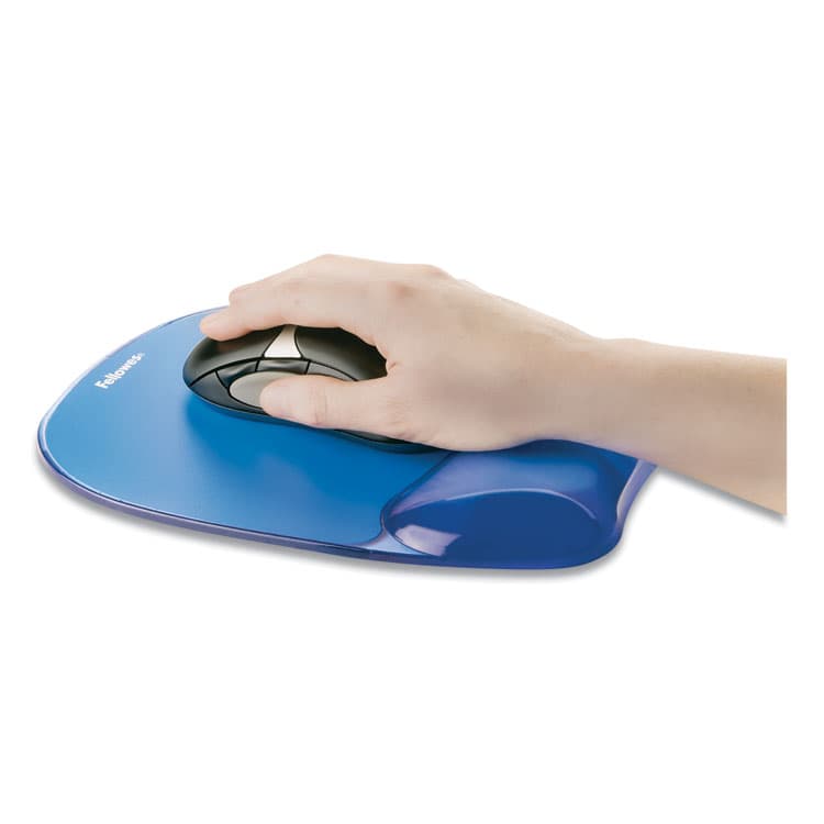 FELLOWES MFG. CO. Gel Crystals Mouse Pad with Wrist Rest, 7.87 x 9.18, Blue (FEL91141) thumbnail 3