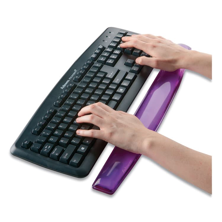 FELLOWES MFG. CO. Gel Crystals Keyboard Wrist Rest, 18.5 x 2.25, Purple (FEL91437) thumbnail 2