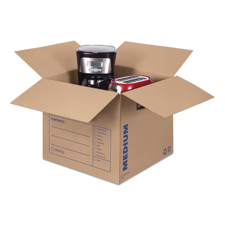 FELLOWES MFG. CO. SmoothMove Basic Moving Boxes, Regular Slotted Container (RSC), Medium, 18" x 18" x 16", Brown/Blue, 20/Bundle (FEL7713901) thumbnail 3
