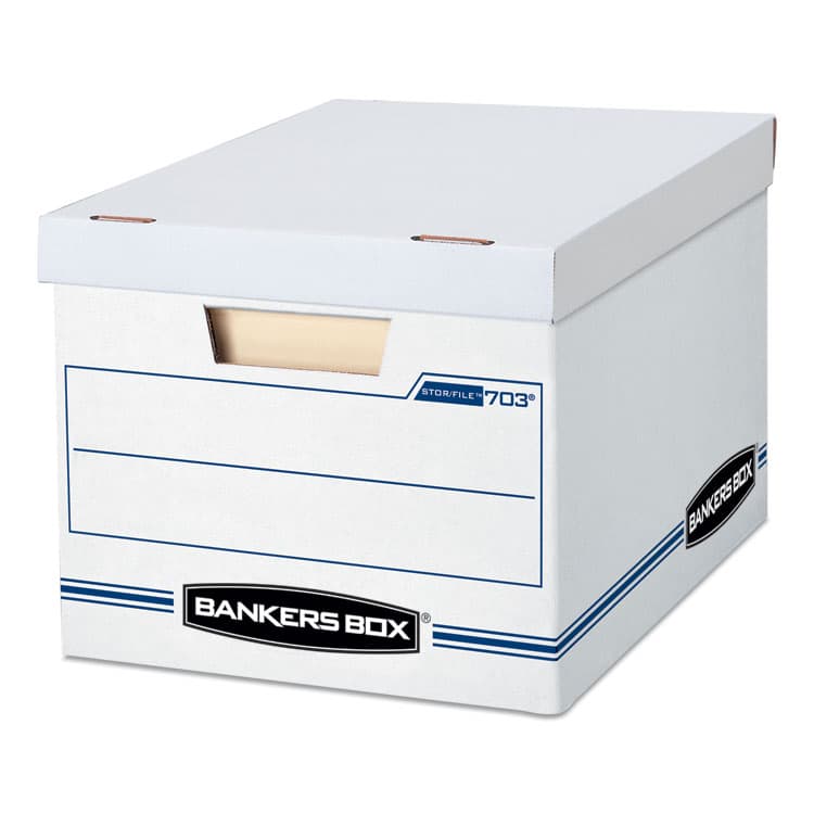 FELLOWES MFG. CO. STOR/FILE Basic-Duty Storage Boxes, Letter/Legal Files, 12" x 16.25" x 10.5", White, 20/Carton (FEL0070333)