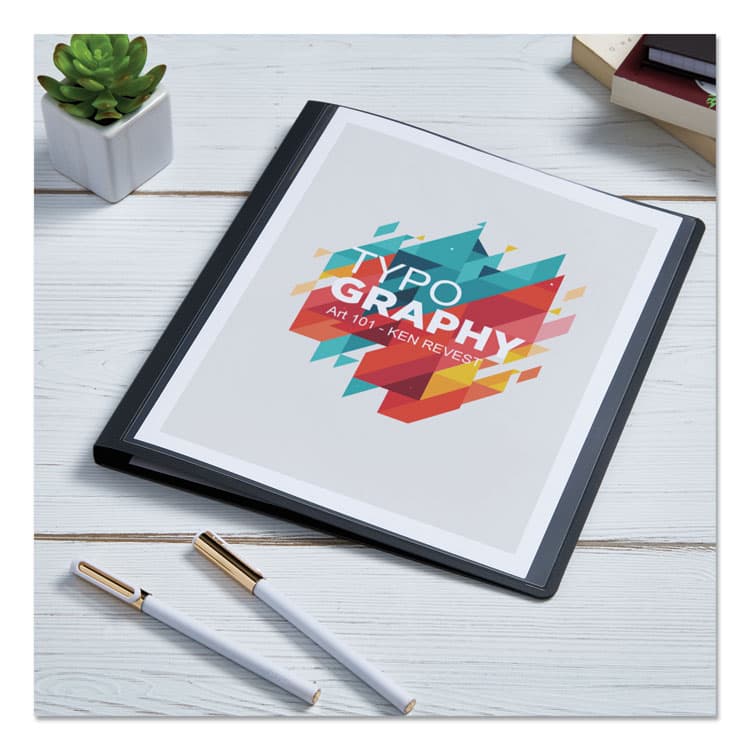 AVERY PRODUCTS CORPORATION Lay Flat View Report Cover, Flexible Fastener, 0.5" Capacity, 8.5 x 11, Clear/Gray (AVE47781) thumbnail 3