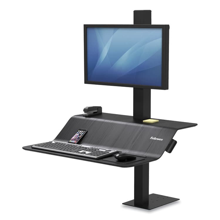 FELLOWES MFG. CO. Lotus VE Sit-Stand Workstation, 29" x 28.5" x 27.5" to 42.5", Black (FEL8080101)