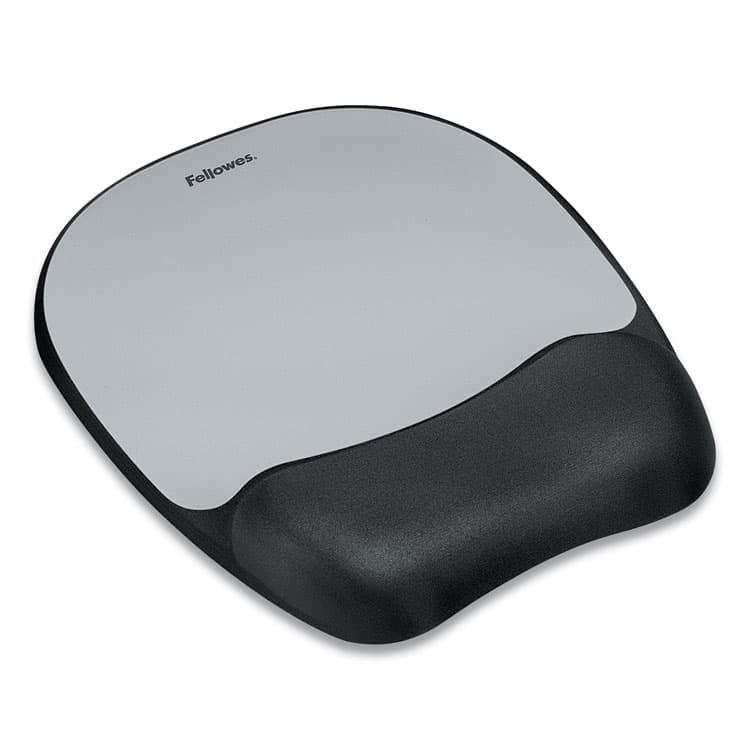FELLOWES MFG. CO. Memory Foam Mouse Pad with Wrist Rest, 7.93 x 9.25, Black/Silver (FEL9175801) thumbnail 2
