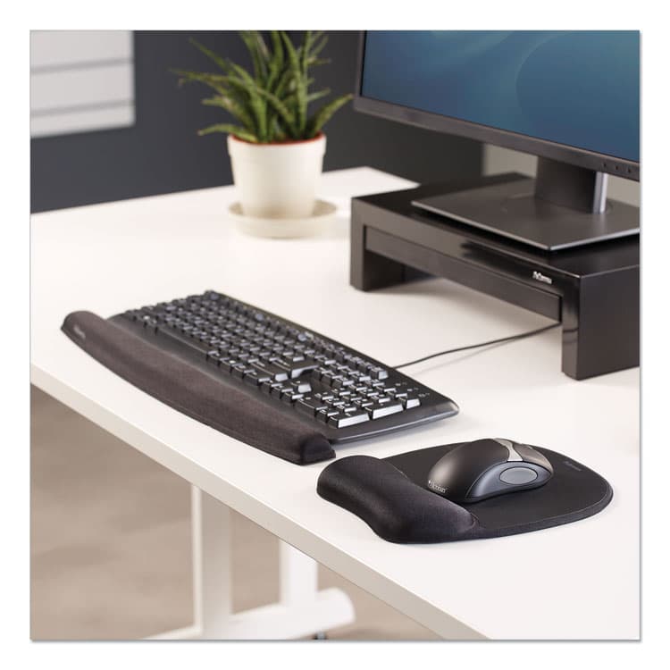 FELLOWES MFG. CO. Memory Foam Keyboard Wrist Rest, 19.31 x 2.31, Black (FEL9178201) thumbnail 3