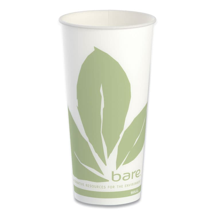 DART Bare Eco-Forward Paper Cold Cups, 22 oz, Green/White, 50/Sleeve, 20 Sleeves/Carton (SCCRS22BBJD110)