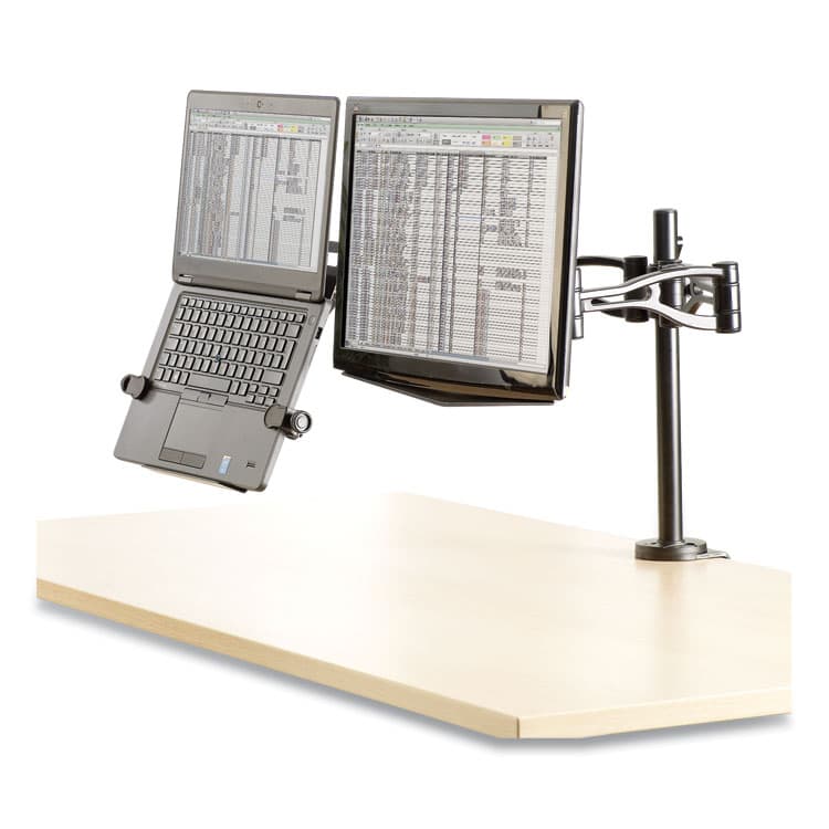 FELLOWES MFG. CO. Professional Series Depth Adjustable Dual Monitor Arm, 360 deg Rotation, 37 deg Tilt, 360 deg Pan, Black, Supports 24 lb (FEL8041701) thumbnail 4