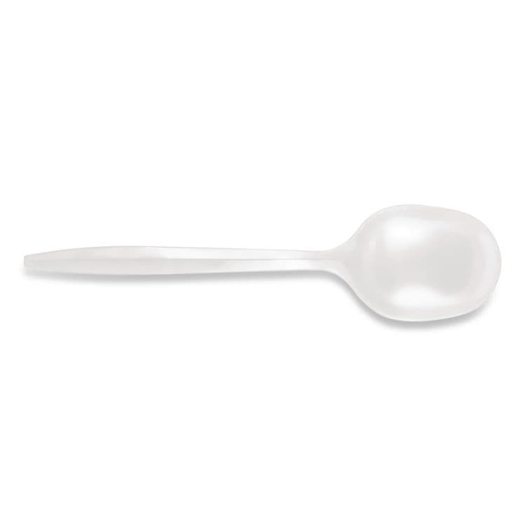 BERK ENTERPRISES Mediumweight Polypropylene Cutlery, Soup Spoon, Plastic, White, 1,000/Carton (BSQ1014000)
