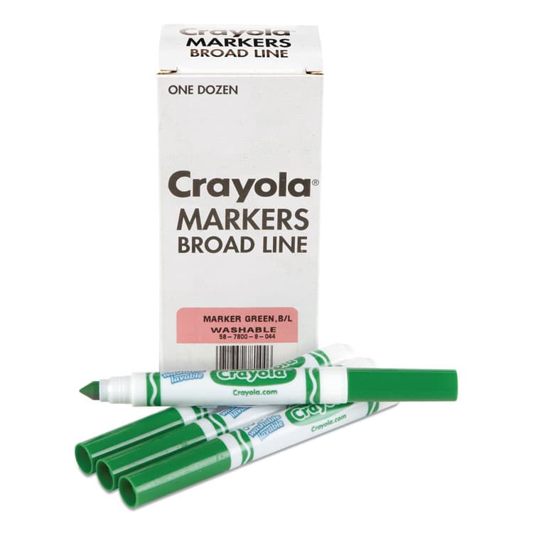 BINNEY & SMITH / CRAYOLA Broad Line Washable Markers, Broad Bullet Tip, Green, 12/Box (CYO587800044) thumbnail 4