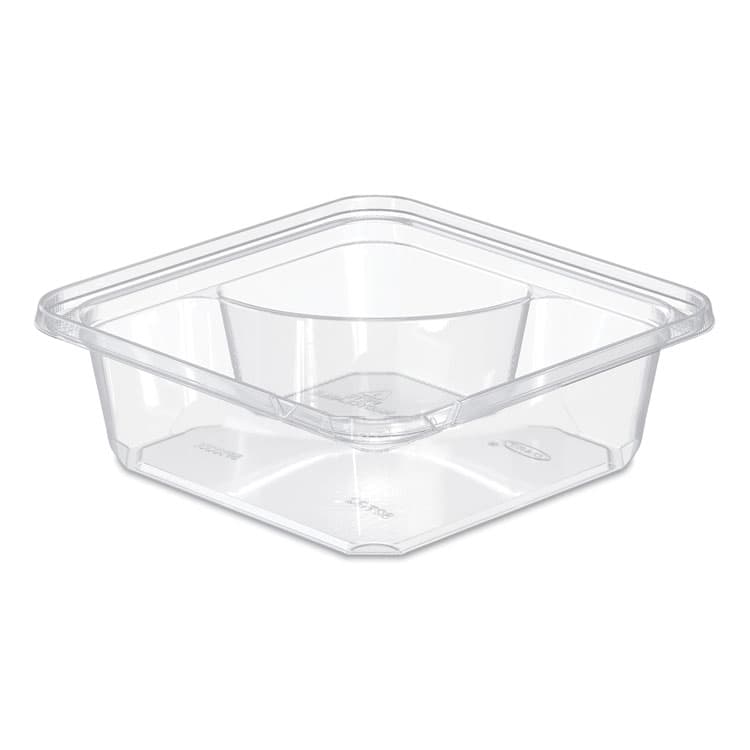 DART TamperGuard Snack Boxes, 2 Compartments, 6.3 x 6.3 x 2.1, Clear, Plastic, 300/Carton (DCCSBTG2)