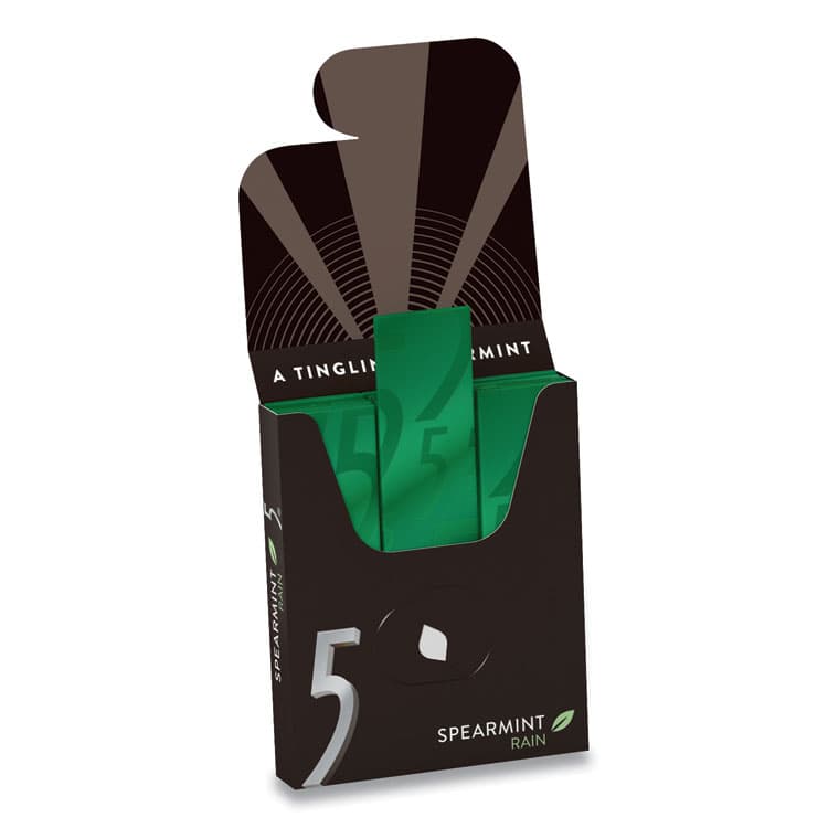 THE WRIGLEY COMPANY 5 Gum, Spearmint Rain, 15 Sticks/Pack, 10 Packs/Box (WRIWMW51404) thumbnail 2